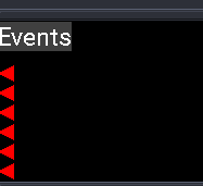 Red arrows in the Events ruler indicating the direction of events outside the visible area