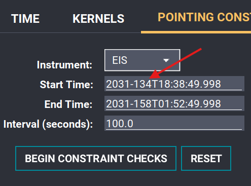 JMARS displaying the Day of Year time format