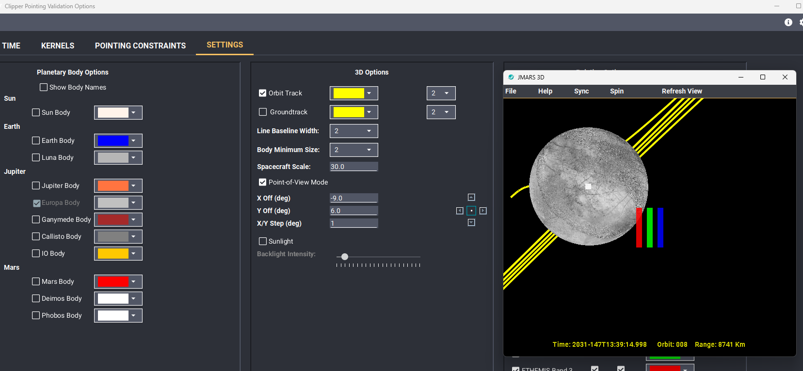 The 3D view after the Point-of-View offsets have been changed