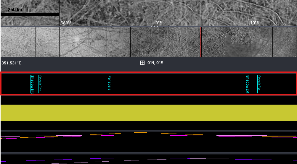 The Events ruler displaying Mission Events in the currently loaded trajectory