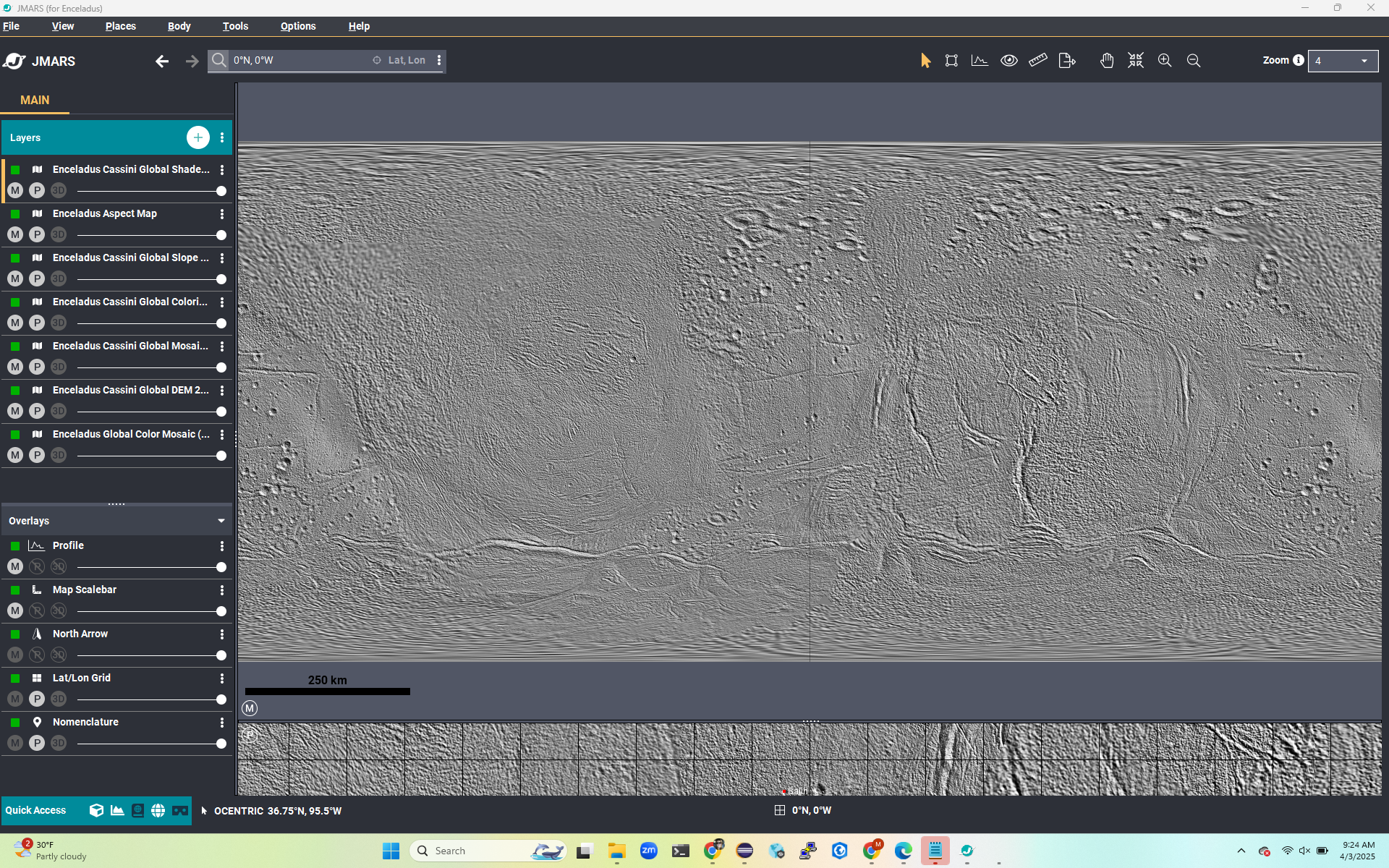 hillshade Enceladus